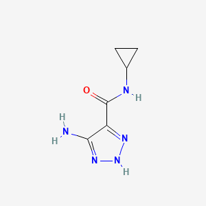 molecular formula C6H9N5O B2642624 5-氨基-N-环丙基-1H-1,2,3-三唑-4-甲酰胺 CAS No. 1789455-92-0