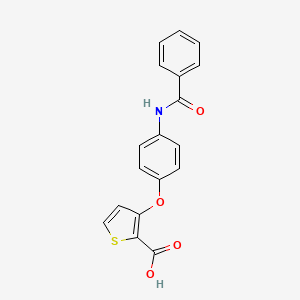 molecular formula C18H13NO4S B2642625 3-[4-(苯甲酰氨基)苯氧基]-2-噻吩羧酸 CAS No. 900015-31-8