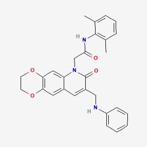 2-[8-(anilinomethyl)-7-oxo-2,3-dihydro[1,4]dioxino[2,3-g]quinolin-6(7H)-yl]-N-(2,6-dimethylphenyl)acetamide