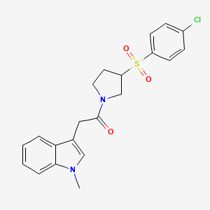 1-(3-((4-chlorophenyl)sulfonyl)pyrrolidin-1-yl)-2-(1-methyl-1H-indol-3-yl)ethanone
