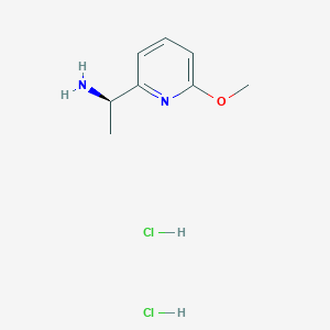 molecular formula C8H14Cl2N2O B2642639 (1R)-1-(6-甲氧基吡啶-2-基)乙胺；二盐酸盐 CAS No. 2416218-67-0
