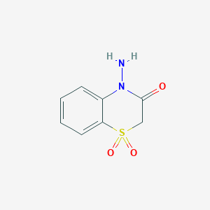 molecular formula C8H8N2O3S B2642641 4-amino-2H-1,4-benzothiazin-3(4H)-one 1,1-dioxide CAS No. 1326915-71-2