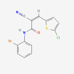 molecular formula C14H8BrClN2OS B2642643 (Z)-N-(2-bromophenyl)-3-(5-chlorothiophen-2-yl)-2-cyanoprop-2-enamide CAS No. 1223876-14-9