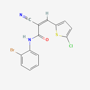 molecular formula C14H8BrClN2OS B2642643 (Z)-N-(2-溴苯基)-3-(5-氯噻吩-2-基)-2-氰基丙-2-烯酰胺 CAS No. 1223876-14-9