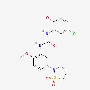 molecular formula C18H20ClN3O5S B2642648 1-(5-Chloro-2-methoxyphenyl)-3-(5-(1,1-dioxidoisothiazolidin-2-yl)-2-methoxyphenyl)urea CAS No. 1203233-77-5