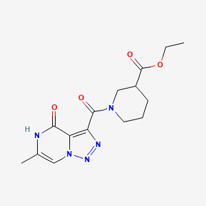 Ethyl 1-(6-methyl-4-oxo-4,5-dihydro-[1,2,3]triazolo[1,5-a]pyrazine-3-carbonyl)piperidine-3-carboxylate