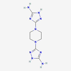 molecular formula C8H14N10 B2642662 5-[4-(3-amino-1H-1,2,4-triazol-5-yl)piperazino]-1H-1,2,4-triazol-3-amine CAS No. 343375-71-3