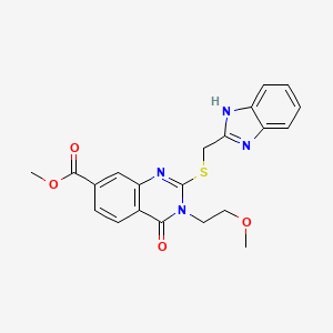 methyl 2-(((1H-benzo[d]imidazol-2-yl)methyl)thio)-3-(2-methoxyethyl)-4-oxo-3,4-dihydroquinazoline-7-carboxylate