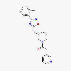 2-(Pyridin-3-yl)-1-(3-((3-(o-tolyl)-1,2,4-oxadiazol-5-yl)methyl)piperidin-1-yl)ethanone