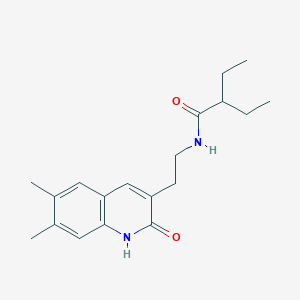 N-[2-(6,7-dimethyl-2-oxo-1H-quinolin-3-yl)ethyl]-2-ethylbutanamide