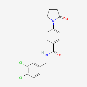 molecular formula C18H16Cl2N2O2 B2642671 N-[(3,4-二氯苯基)甲基]-4-(2-氧代吡咯烷-1-基)苯甲酰胺 CAS No. 478039-61-1