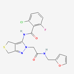 2-chloro-6-fluoro-N-(2-(2-((furan-2-ylmethyl)amino)-2-oxoethyl)-4,6-dihydro-2H-thieno[3,4-c]pyrazol-3-yl)benzamide