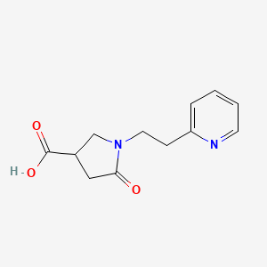molecular formula C12H14N2O3 B2642681 5-oxo-1-(2-pyridin-2-ylethyl)pyrrolidine-3-carboxylic Acid CAS No. 407633-90-3