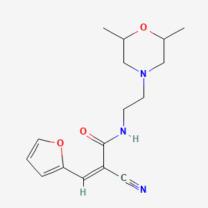 (Z)-2-cyano-N-[2-(2,6-dimethylmorpholin-4-yl)ethyl]-3-(furan-2-yl)prop-2-enamide