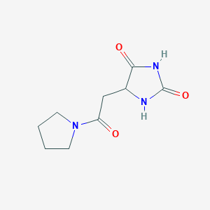 molecular formula C9H13N3O3 B2642684 5-[2-Oxo-2-(pyrrolidin-1-yl)ethyl]imidazolidine-2,4-dione CAS No. 1025448-38-7