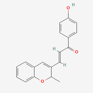 molecular formula C19H16O3 B2642688 (2E)-1-(4-hydroxyphenyl)-3-(2-methyl-2H-chromen-3-yl)prop-2-en-1-one CAS No. 929451-53-6