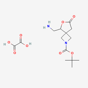 molecular formula C14H22N2O8 B2642692 Oxalic acid, tert-butyl 5-(aminomethyl)-7-oxo-6-oxa-2-azaspiro[3.4]octane-2-carboxylate CAS No. 2138426-34-1