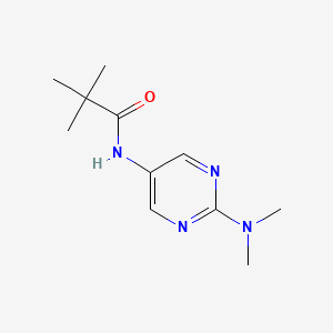 molecular formula C11H18N4O B2642696 N-(2-(二甲氨基)嘧啶-5-基)叔丁酰胺 CAS No. 1396809-35-0