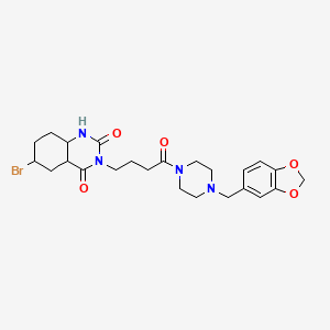 3-(4-{4-[(2H-1,3-benzodioxol-5-yl)methyl]piperazin-1-yl}-4-oxobutyl)-6-bromo-1,2,3,4-tetrahydroquinazoline-2,4-dione