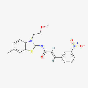 (2E,NZ)-N-(3-(2-methoxyethyl)-6-methylbenzo[d]thiazol-2(3H)-ylidene)-3-(3-nitrophenyl)acrylamide