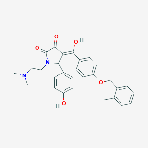 molecular formula C29H30N2O5 B264270 1-[2-(dimethylamino)ethyl]-3-hydroxy-5-(4-hydroxyphenyl)-4-({4-[(2-methylbenzyl)oxy]phenyl}carbonyl)-1,5-dihydro-2H-pyrrol-2-one 