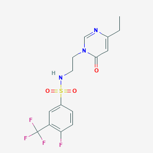 N-(2-(4-ethyl-6-oxopyrimidin-1(6H)-yl)ethyl)-4-fluoro-3-(trifluoromethyl)benzenesulfonamide