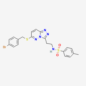 N-(2-(6-((4-bromobenzyl)thio)-[1,2,4]triazolo[4,3-b]pyridazin-3-yl)ethyl)-4-methylbenzenesulfonamide