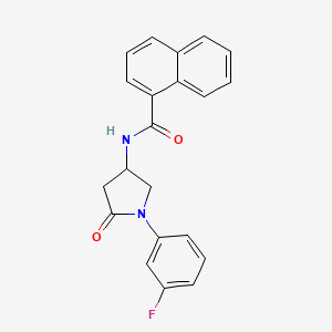molecular formula C21H17FN2O2 B2642718 N-(1-(3-fluorophenyl)-5-oxopyrrolidin-3-yl)-1-naphthamide CAS No. 896290-05-4