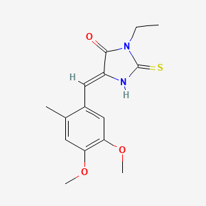 (5Z)-5-(4,5-dimethoxy-2-methylbenzylidene)-3-ethyl-2-thioxoimidazolidin-4-one