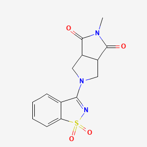 5-(1,1-Dioxo-1,2-benzothiazol-3-yl)-2-methyl-3a,4,6,6a-tetrahydropyrrolo[3,4-c]pyrrole-1,3-dione
