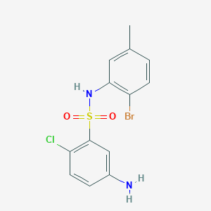 molecular formula C13H12BrClN2O2S B2642729 5-氨基-N-(2-溴-5-甲基苯基)-2-氯苯磺酰胺 CAS No. 522606-36-6