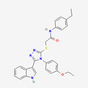 2-((4-(4-ethoxyphenyl)-5-(1H-indol-3-yl)-4H-1,2,4-triazol-3-yl)thio)-N-(4-ethylphenyl)acetamide