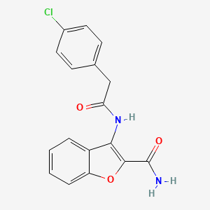 3-(2-(4-Chlorophenyl)acetamido)benzofuran-2-carboxamide