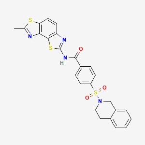 4-(3,4-dihydro-1H-isoquinolin-2-ylsulfonyl)-N-(7-methyl-[1,3]thiazolo[5,4-e][1,3]benzothiazol-2-yl)benzamide