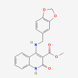 Methyl 4-((benzo[d][1,3]dioxol-5-ylmethyl)amino)-2-oxo-1,2-dihydroquinoline-3-carboxylate