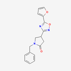 molecular formula C17H15N3O3 B2642751 1-Benzyl-4-[5-(2-furyl)-1,2,4-oxadiazol-3-yl]-2-pyrrolidinone CAS No. 1171646-75-5