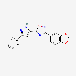 3-(benzo[d][1,3]dioxol-5-yl)-5-(3-phenyl-1H-pyrazol-5-yl)-1,2,4-oxadiazole