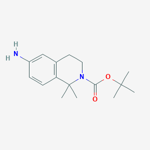 molecular formula C16H24N2O2 B2642769 tert-butyl 6-amino-1,1-dimethyl-3,4-dihydroisoquinoline-2(1H)-carboxylate CAS No. 1311134-27-6