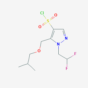 molecular formula C10H15ClF2N2O3S B2642780 1-(2,2-difluoroethyl)-5-(isobutoxymethyl)-1H-pyrazole-4-sulfonyl chloride CAS No. 1856090-50-0