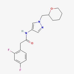 2-(2,4-difluorophenyl)-N-(1-((tetrahydro-2H-pyran-2-yl)methyl)-1H-pyrazol-4-yl)acetamide