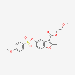 2-Methoxyethyl 5-(((4-methoxyphenyl)sulfonyl)oxy)-2-methylbenzofuran-3-carboxylate