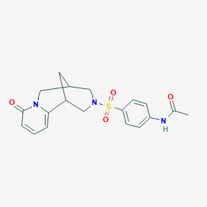 molecular formula C19H21N3O4S B2642787 N-{4-[(8-oxo-1,5,6,8-tetrahydro-2H-1,5-methanopyrido[1,2-a][1,5]diazocin-3(4H)-yl)sulfonyl]phenyl}acetamide CAS No. 425660-64-6