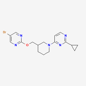 4-[3-[(5-Bromopyrimidin-2-yl)oxymethyl]piperidin-1-yl]-2-cyclopropylpyrimidine