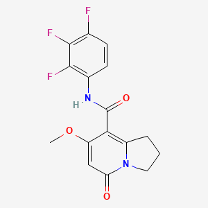 molecular formula C16H13F3N2O3 B2642800 7-methoxy-5-oxo-N-(2,3,4-trifluorophenyl)-1,2,3,5-tetrahydroindolizine-8-carboxamide CAS No. 2034292-73-2