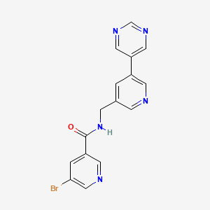 molecular formula C16H12BrN5O B2642802 5-bromo-N-{[5-(pyrimidin-5-yl)pyridin-3-yl]methyl}pyridine-3-carboxamide CAS No. 2310013-38-6