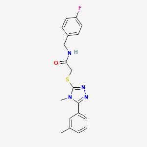molecular formula C19H19FN4OS B2642806 N-(4-fluorobenzyl)-2-{[4-methyl-5-(3-methylphenyl)-4H-1,2,4-triazol-3-yl]sulfanyl}acetamide CAS No. 848832-73-5