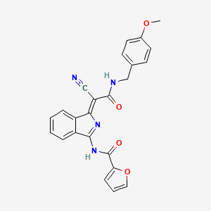 (Z)-N-(1-(1-cyano-2-((4-methoxybenzyl)amino)-2-oxoethylidene)-1H-isoindol-3-yl)furan-2-carboxamide