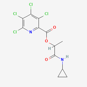 molecular formula C12H10Cl4N2O3 B2642818 1-(Cyclopropylcarbamoyl)ethyl 3,4,5,6-tetrachloropyridine-2-carboxylate CAS No. 1424346-58-6