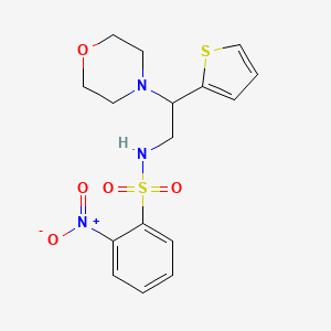 molecular formula C16H19N3O5S2 B2642822 N-(2-morpholino-2-(thiophen-2-yl)ethyl)-2-nitrobenzenesulfonamide CAS No. 941934-30-1