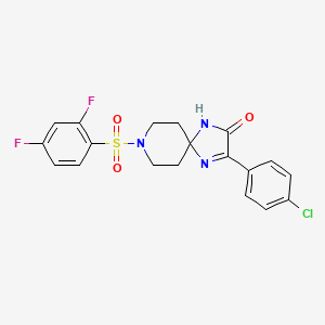 3-(4-Chlorophenyl)-8-((2,4-difluorophenyl)sulfonyl)-1,4,8-triazaspiro[4.5]dec-3-en-2-one